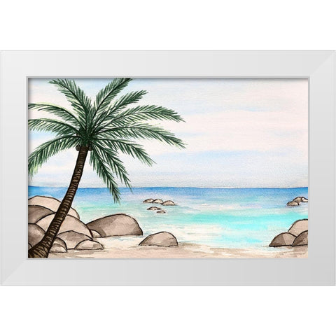 Beach Time Sunrise II White Modern Wood Framed Art Print by Biscardi, Nicholas