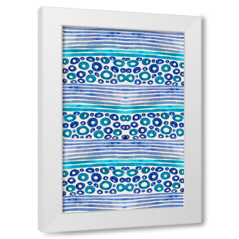 Aqua Blue Fun I White Modern Wood Framed Art Print by Biscardi, Nicholas