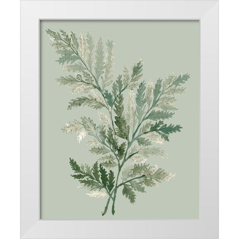 Tonal Green Ferns I White Modern Wood Framed Art Print by Medley, Elizabeth
