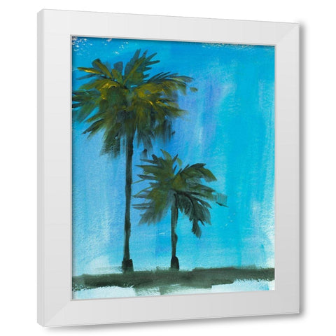 Twin Palms White Modern Wood Framed Art Print by Slivka, Jane