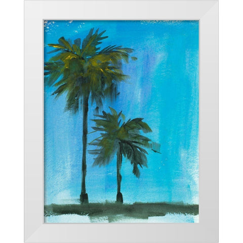 Twin Palms White Modern Wood Framed Art Print by Slivka, Jane