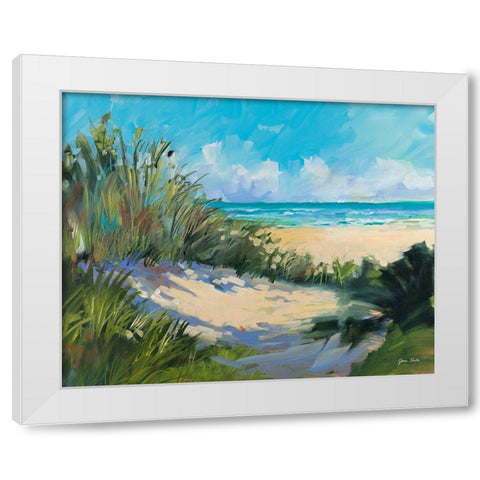 Beach Dunes White Modern Wood Framed Art Print by Slivka, Jane