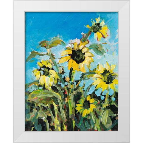 Sunflowers White Modern Wood Framed Art Print by Slivka, Jane