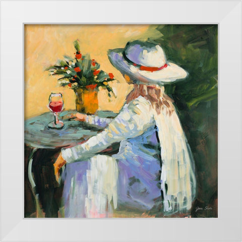 Wine In The Garden White Modern Wood Framed Art Print by Slivka, Jane