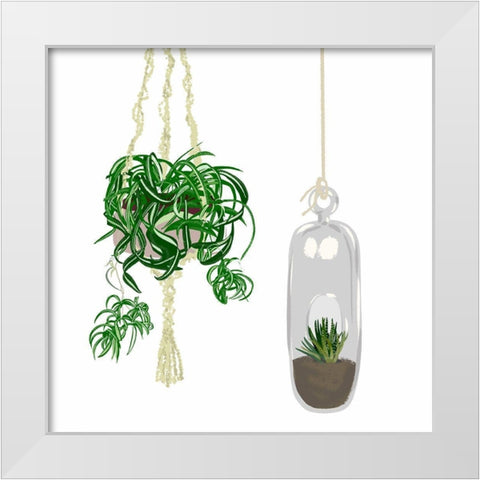Hanging Plant Set II White Modern Wood Framed Art Print by Bucheli, Jen