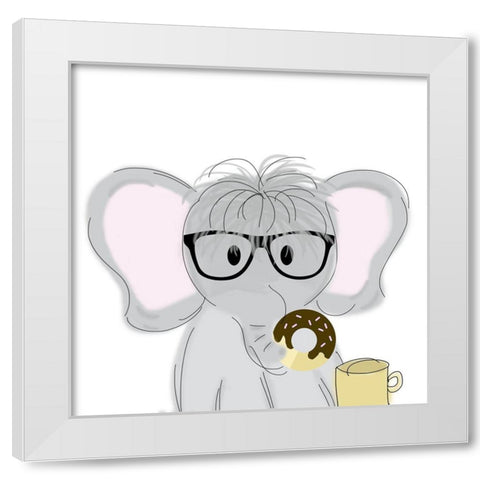 Monday Morning Ele White Modern Wood Framed Art Print by Quach, Anna
