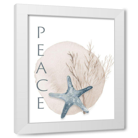 Peace Starfish White Modern Wood Framed Art Print by Price, Lucille
