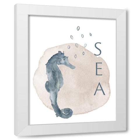 Sea Seahorse White Modern Wood Framed Art Print by Price, Lucille