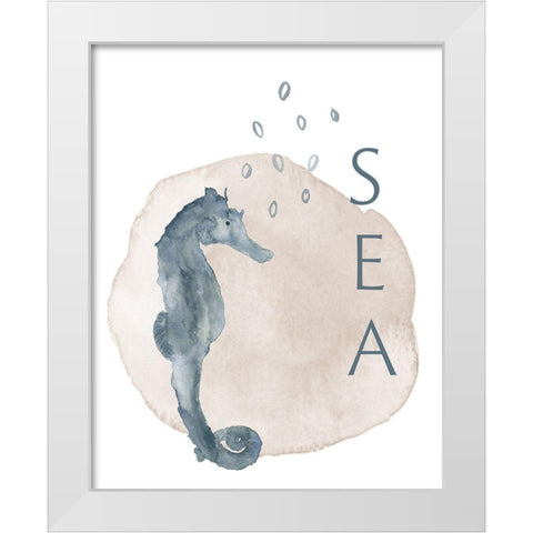 Sea Seahorse White Modern Wood Framed Art Print by Price, Lucille