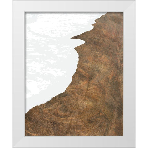 Golden Coastline I White Modern Wood Framed Art Print by Meneely, Dan