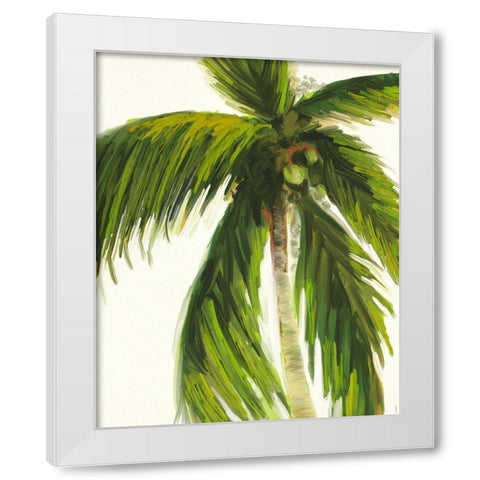 Resting Palm I White Modern Wood Framed Art Print by Meneely, Dan