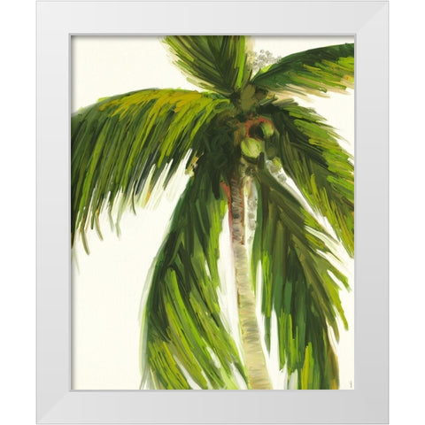 Resting Palm I White Modern Wood Framed Art Print by Meneely, Dan