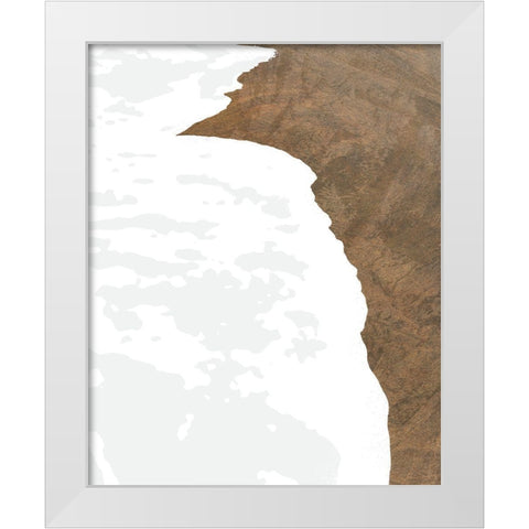 Golden Coastline II White Modern Wood Framed Art Print by Meneely, Dan