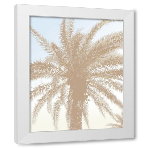 Tan Resting Palm White Modern Wood Framed Art Print by Meneely, Dan