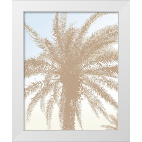 Tan Resting Palm White Modern Wood Framed Art Print by Meneely, Dan