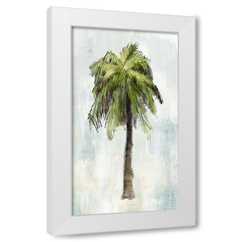 Single Palm Tree II White Modern Wood Framed Art Print by Meneely, Dan