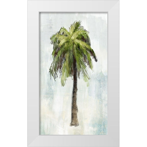 Single Palm Tree II White Modern Wood Framed Art Print by Meneely, Dan