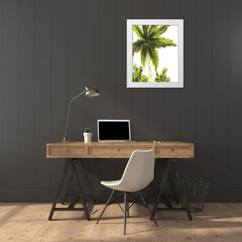 Resting Palm II White Modern Wood Framed Art Print by Meneely, Dan