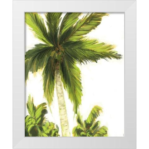 Resting Palm II White Modern Wood Framed Art Print by Meneely, Dan
