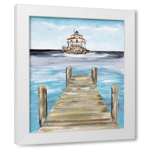 Dock View White Modern Wood Framed Art Print by DeRice, Julie