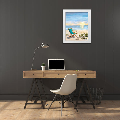 Sling Back Sunset White Modern Wood Framed Art Print by DeRice, Julie