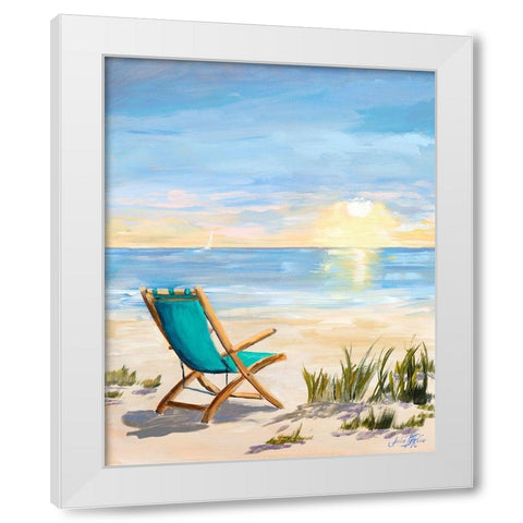 Sling Back Sunset White Modern Wood Framed Art Print by DeRice, Julie