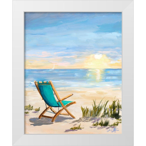 Sling Back Sunset White Modern Wood Framed Art Print by DeRice, Julie