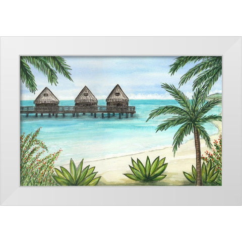 Paradise And Palms I White Modern Wood Framed Art Print by Biscardi, Nicholas