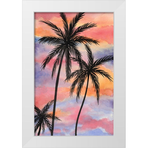 Sunset Beach II White Modern Wood Framed Art Print by Biscardi, Nicholas