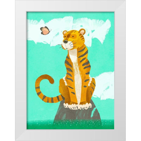 Jungle Friends I White Modern Wood Framed Art Print by Sheppard, Lucca
