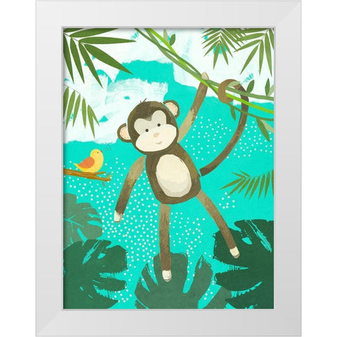 Jungle Friends II White Modern Wood Framed Art Print by Sheppard, Lucca