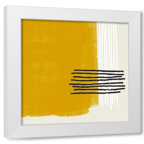 Certain Rhythm Square White Modern Wood Framed Art Print by Sheppard, Lucca
