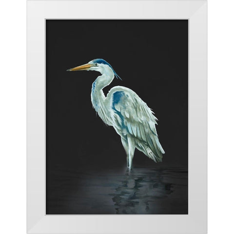 Garza Azul On Black White Modern Wood Framed Art Print by Sheppard, Lucca
