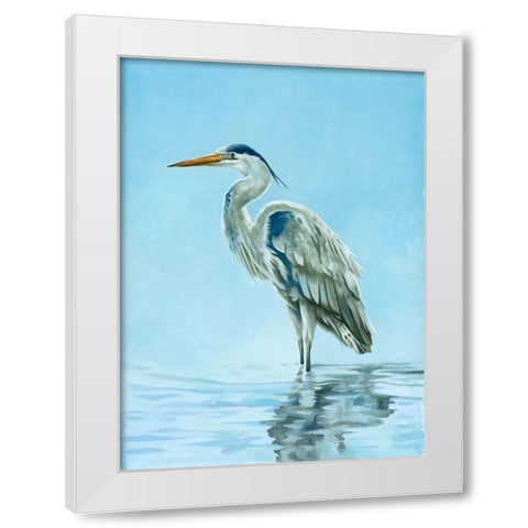 Garza Azul White Modern Wood Framed Art Print by Sheppard, Lucca