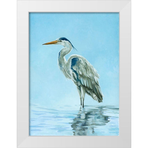 Garza Azul White Modern Wood Framed Art Print by Sheppard, Lucca