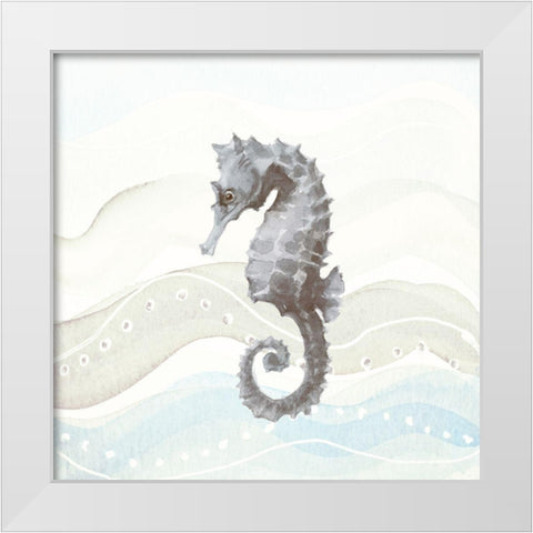 Sea Animal in Waves I White Modern Wood Framed Art Print by Loreth, Lanie