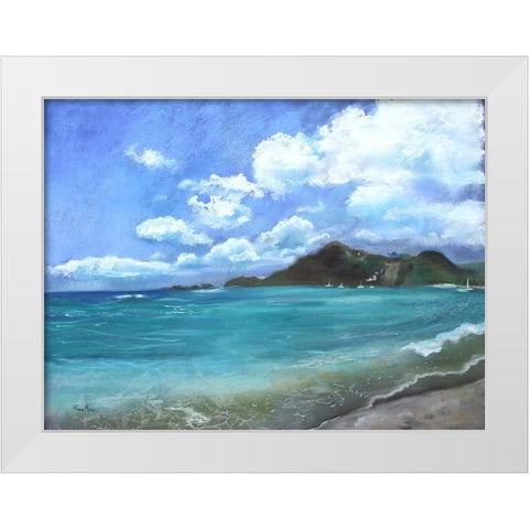 Caribbean Splendor White Modern Wood Framed Art Print by Maria, Robin
