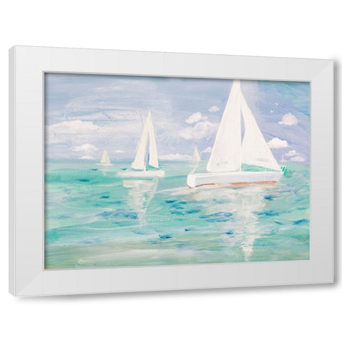 Nice Day For Sailing White Modern Wood Framed Art Print by Maria, Robin