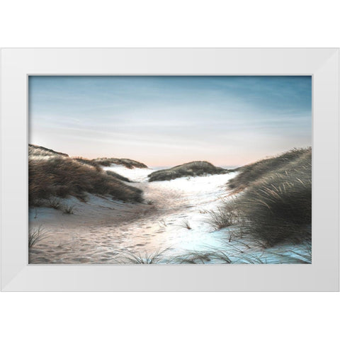 Dune Walk White Modern Wood Framed Art Print by Meneely, Dan