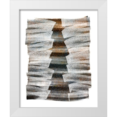 Narrow Stairs White Modern Wood Framed Art Print by Meneely, Dan