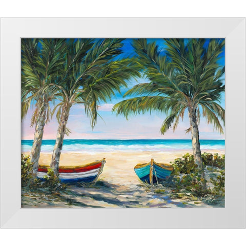 All Ashore White Modern Wood Framed Art Print by DeRice, Julie