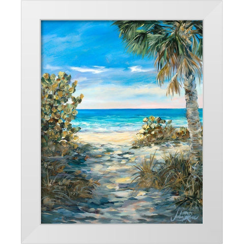 The Path To The Sea White Modern Wood Framed Art Print by DeRice, Julie