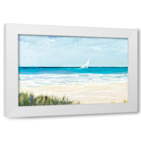 Coastal Sailing White Modern Wood Framed Art Print by DeRice, Julie