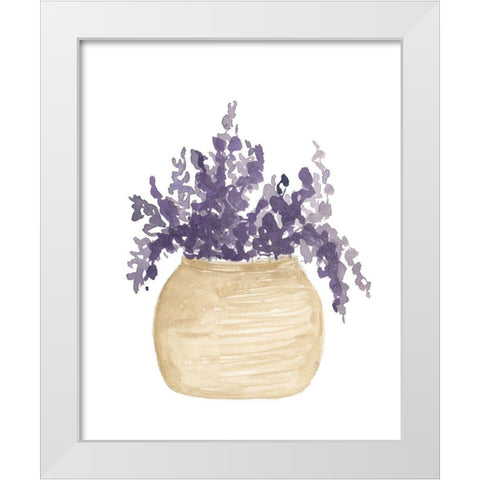 Pot Of Lavender White Modern Wood Framed Art Print by Price, Lucille