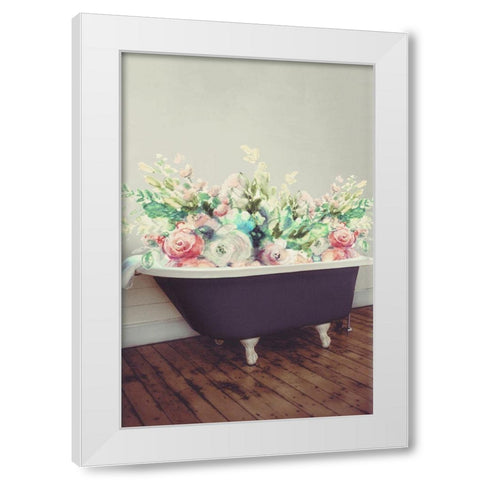 Flowering Tub White Modern Wood Framed Art Print by Loreth, Lanie