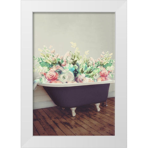 Flowering Tub White Modern Wood Framed Art Print by Loreth, Lanie