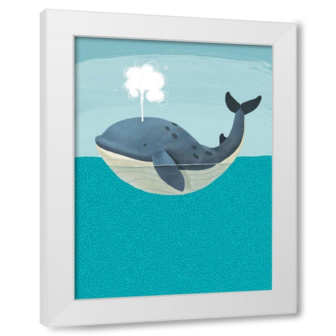 Wally The Whale White Modern Wood Framed Art Print by Sheppard, Lucca
