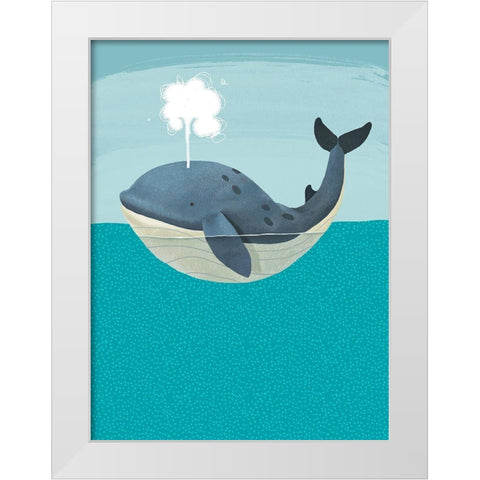 Wally The Whale White Modern Wood Framed Art Print by Sheppard, Lucca