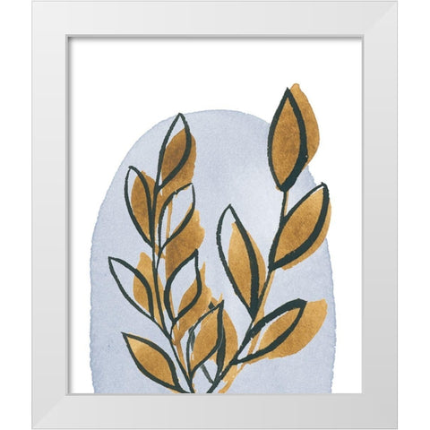 Mustard Leaves III White Modern Wood Framed Art Print by Price, Lucille