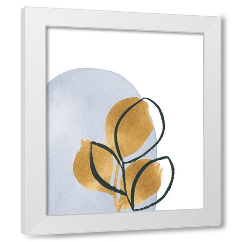 Mustard Leaves I White Modern Wood Framed Art Print by Price, Lucille